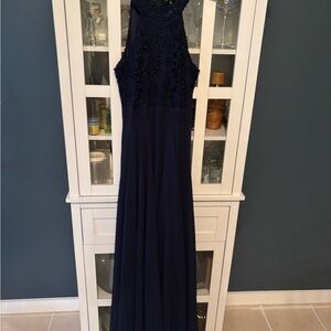 Elegant Navy Blue Evening Gown
